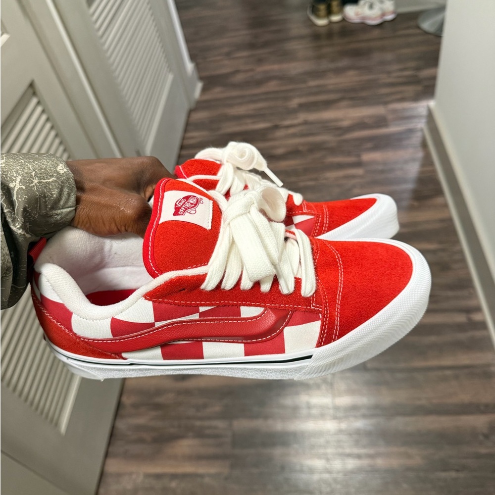 Vans Red and White Checkered Sneakers